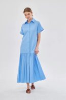 Short Sleeve Blue Shirt Dress