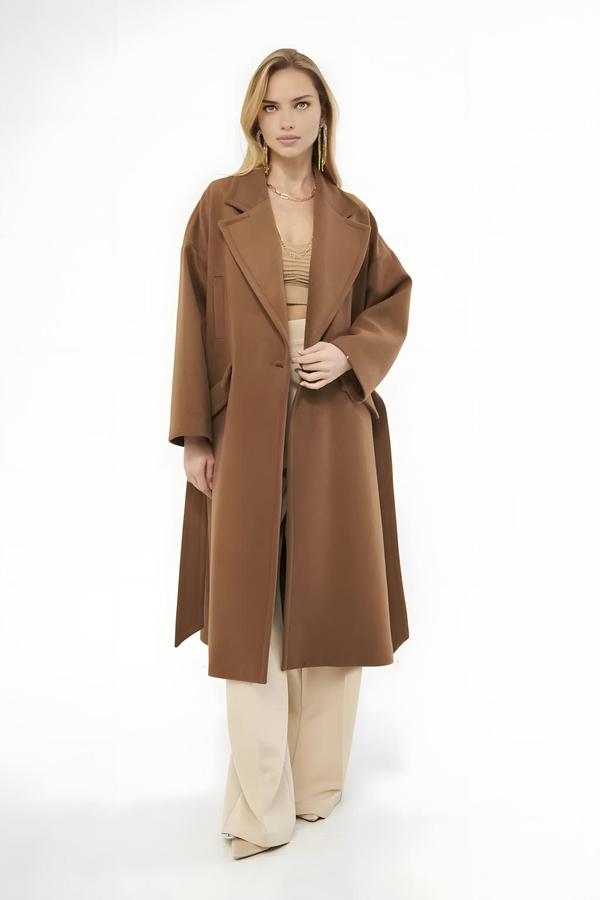 Men’s Collar Oversized Camel Women’s Coat