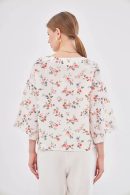 Floral Short Kimono with Tie Front