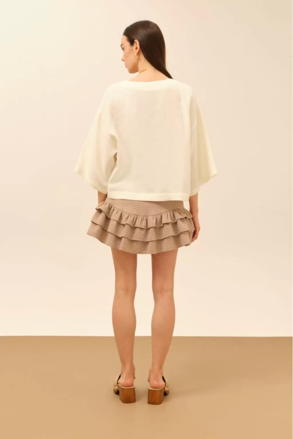 Oversized Short Kimono with Front Ties - Image 4