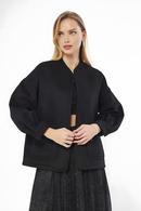 Balloon Sleeve Black Cashmere Jacket