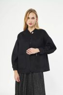 Balloon Sleeve Black Cashmere Jacket