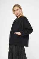 Balloon Sleeve Black Cashmere Jacket