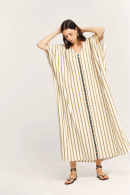 Beach Dress Mustard Patterned