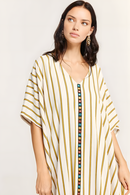 Beach Dress Mustard Patterned