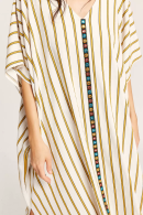 Beach Dress Mustard Patterned