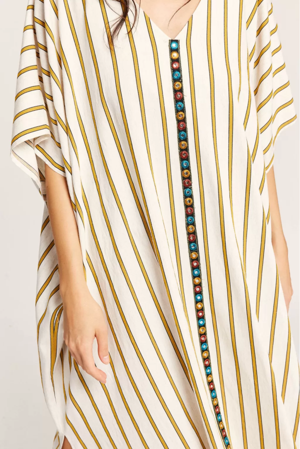 Beach Dress Mustard Patterned - Image 4