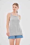 Backless Gray Knitwear Bustier