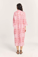 Patterned V-Neck Pink Pareo