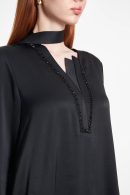 Black Dress with Bead Embroidered Collar