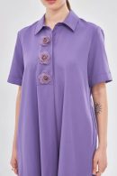 Purple Dress with Floral Collar Detail